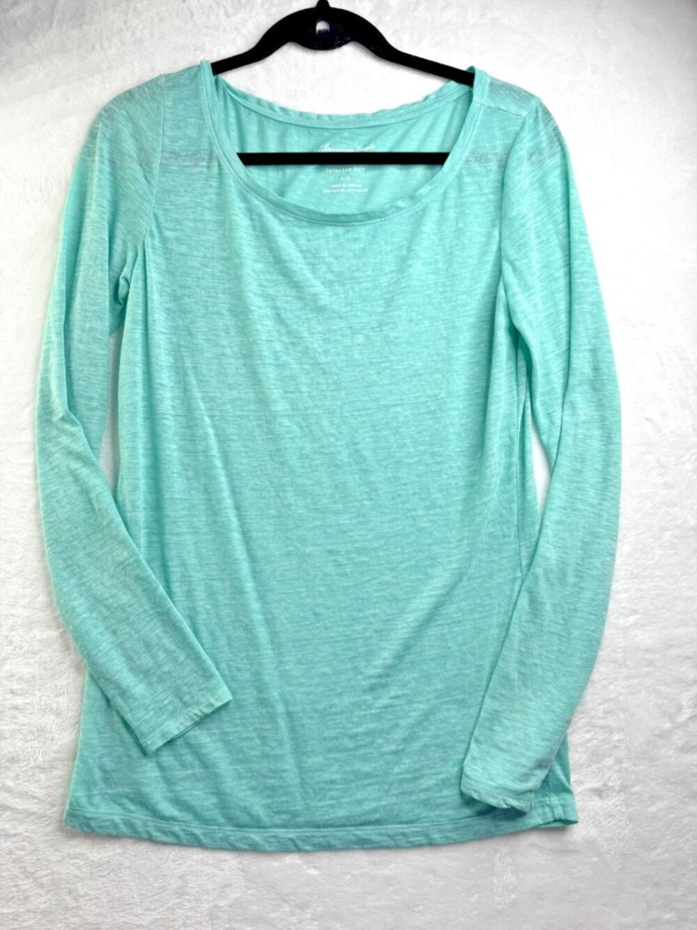 American Eagle Outfitters Size L Favorite Tee Long Sleeve Scoop Neck Aqua